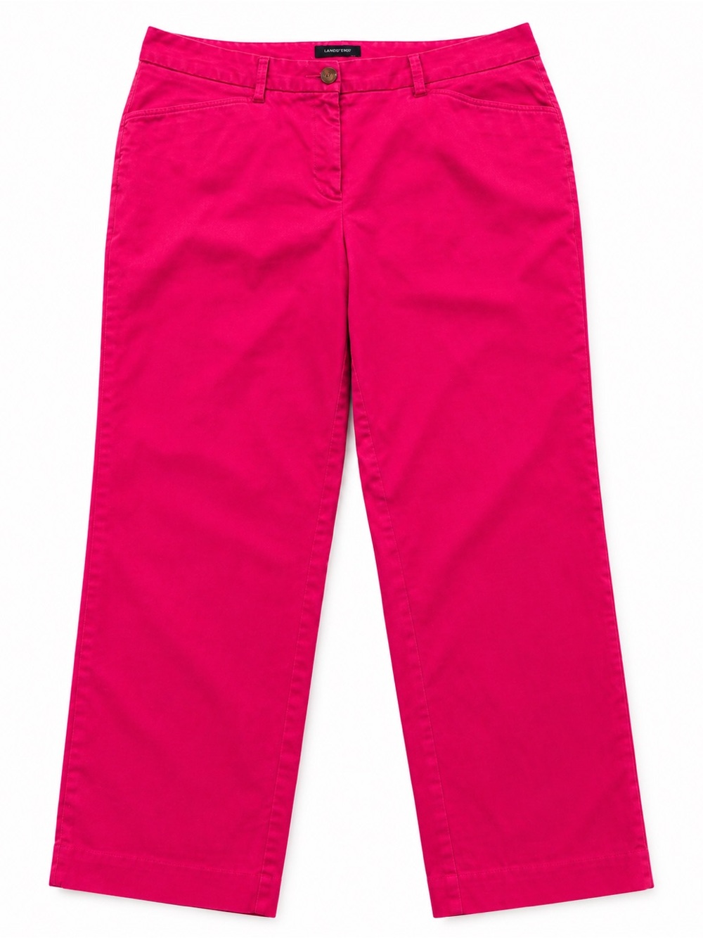 Lands’ End Hot Pink Capri Pants Size 8 Mid Rise Stretch Cotton